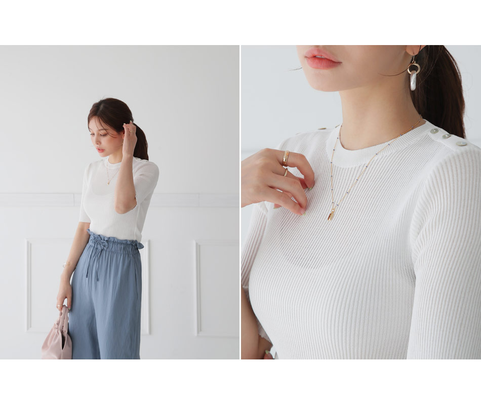 ショルダーボタンリブニット・全5色 | DHOLIC PLUS | 詳細画像8