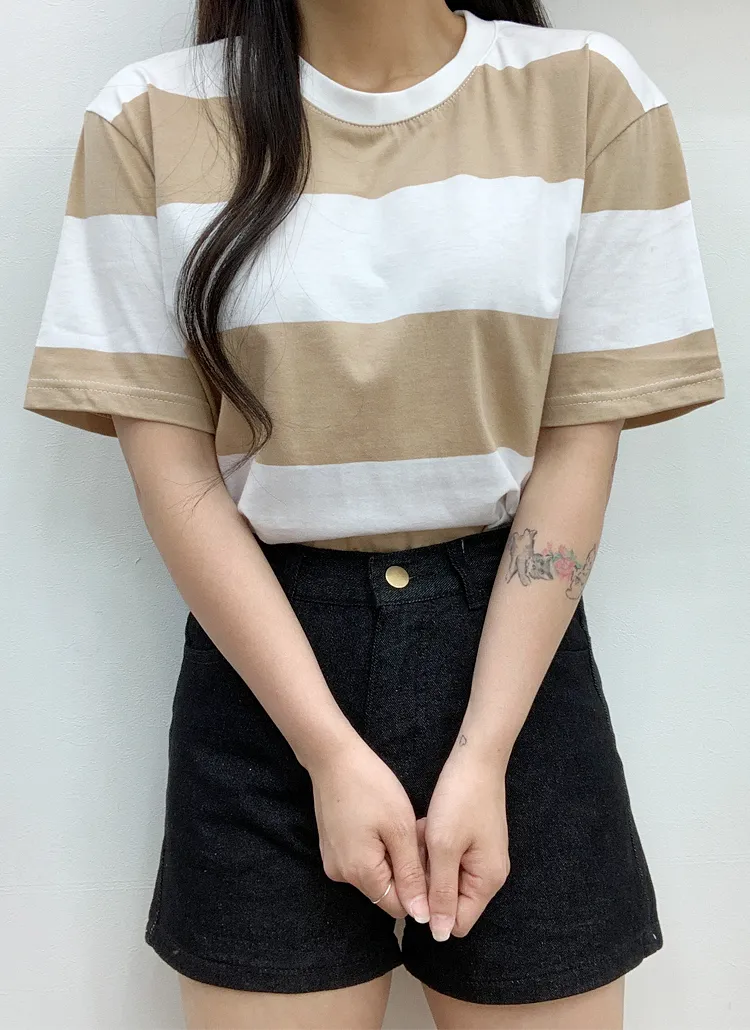 ワイドボーダー半袖Tシャツ | bullang girls | 詳細画像1