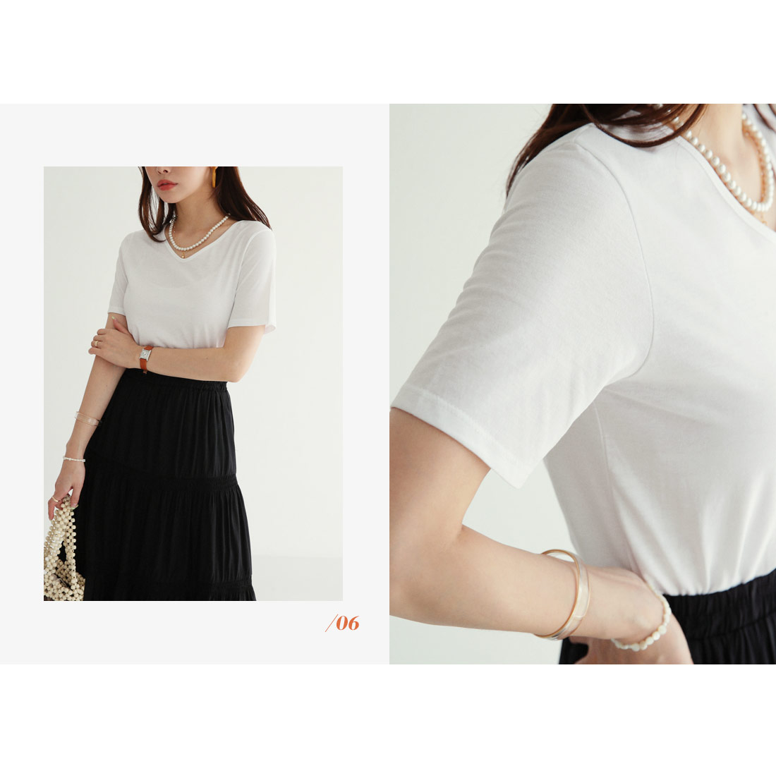 Uネック半袖Tシャツ・全6色 | DHOLIC PLUS | 詳細画像3