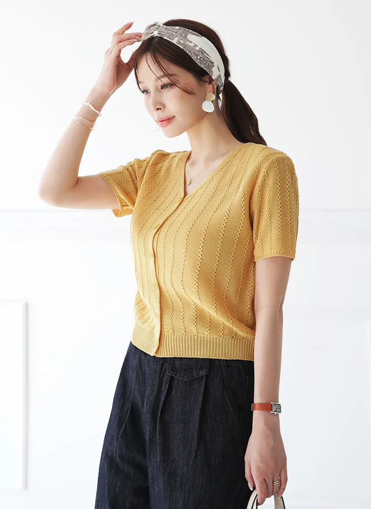 ボタンVネックニット・全6色 | DHOLIC PLUS | 詳細画像1