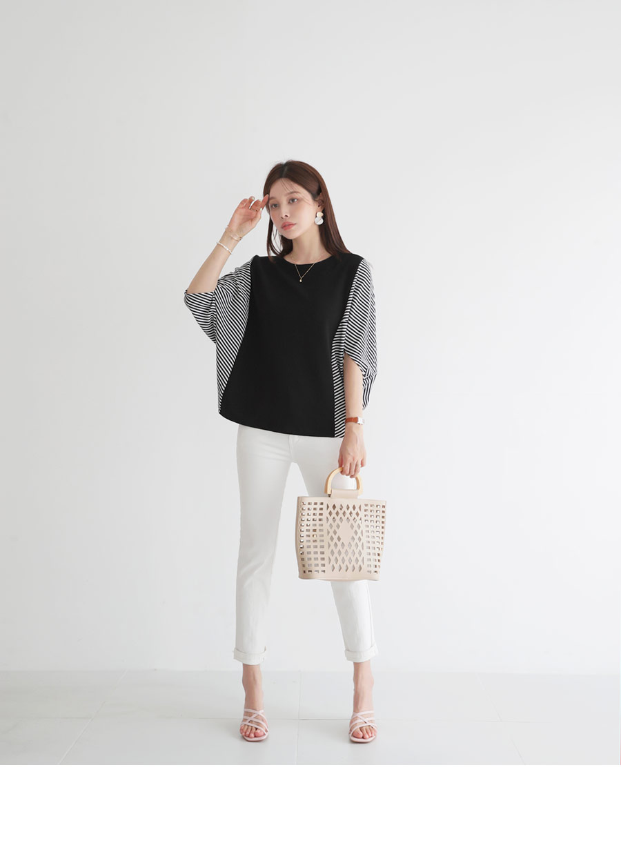 ストライプドルマンスリーブTシャツ・全2色 | DHOLIC PLUS | 詳細画像4