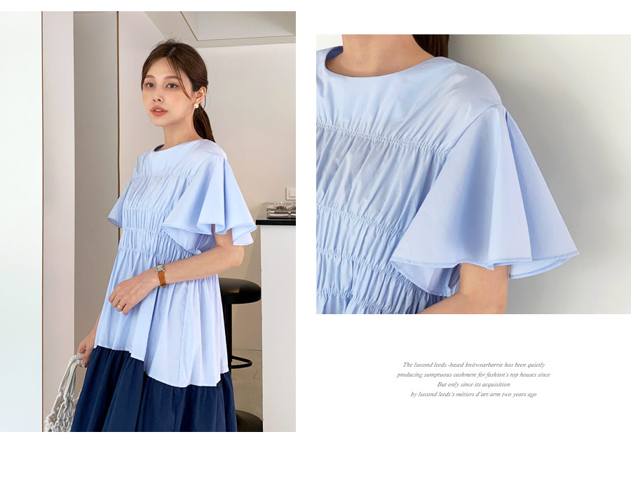 配色ギャザーワンピース・全2色 | DHOLIC PLUS | 詳細画像6