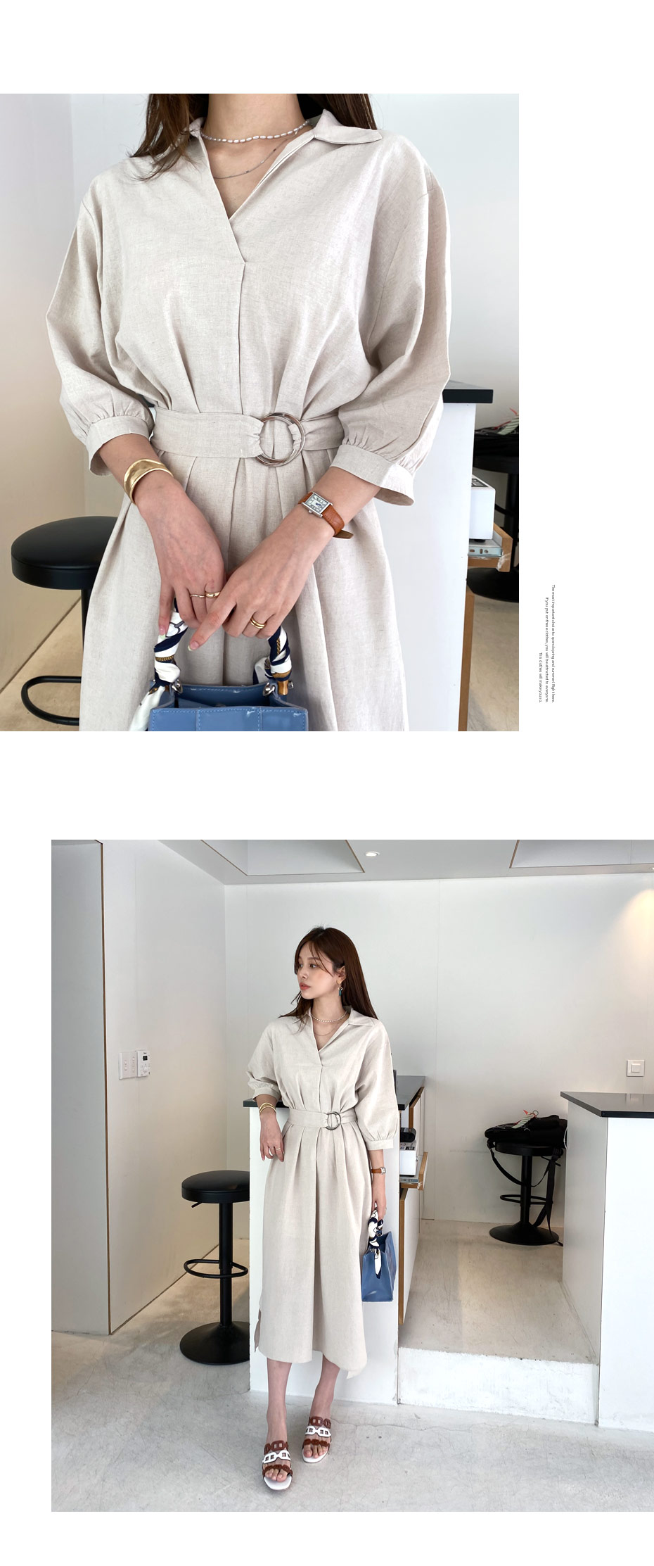 ベルト付カラーワンピース・全4色 | DHOLIC PLUS | 詳細画像10