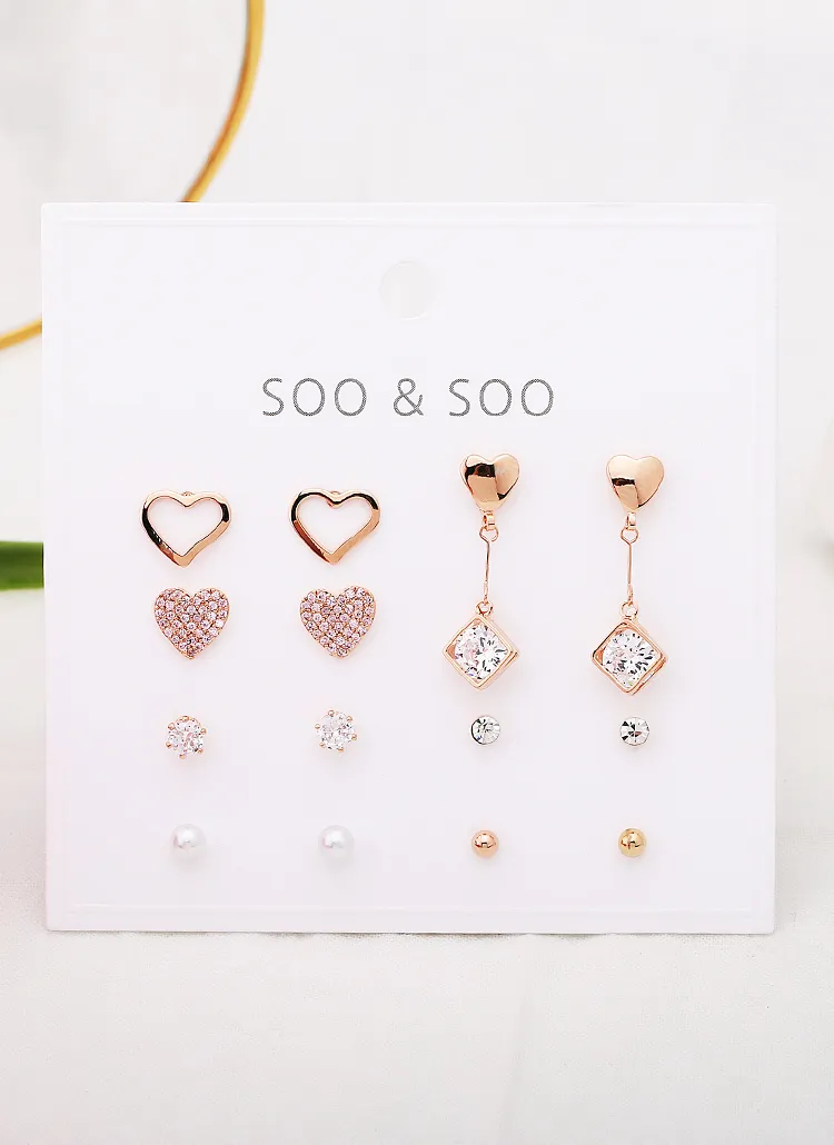 ハートキュービックピアス7SET | soo&soo | 詳細画像1