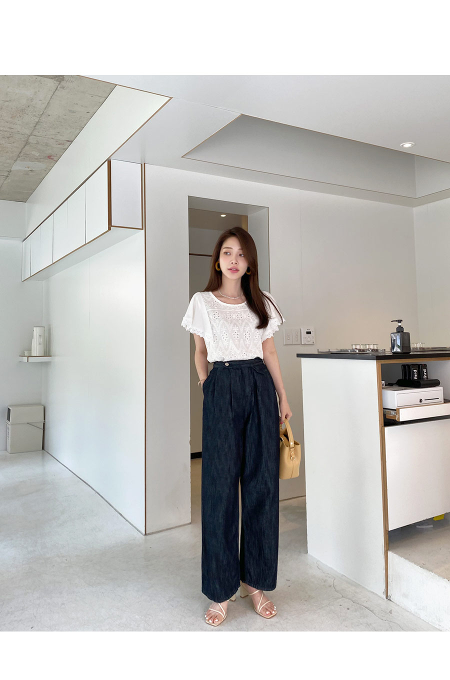 フラップワイドデニムパンツ・全1色 | DHOLIC PLUS | 詳細画像3