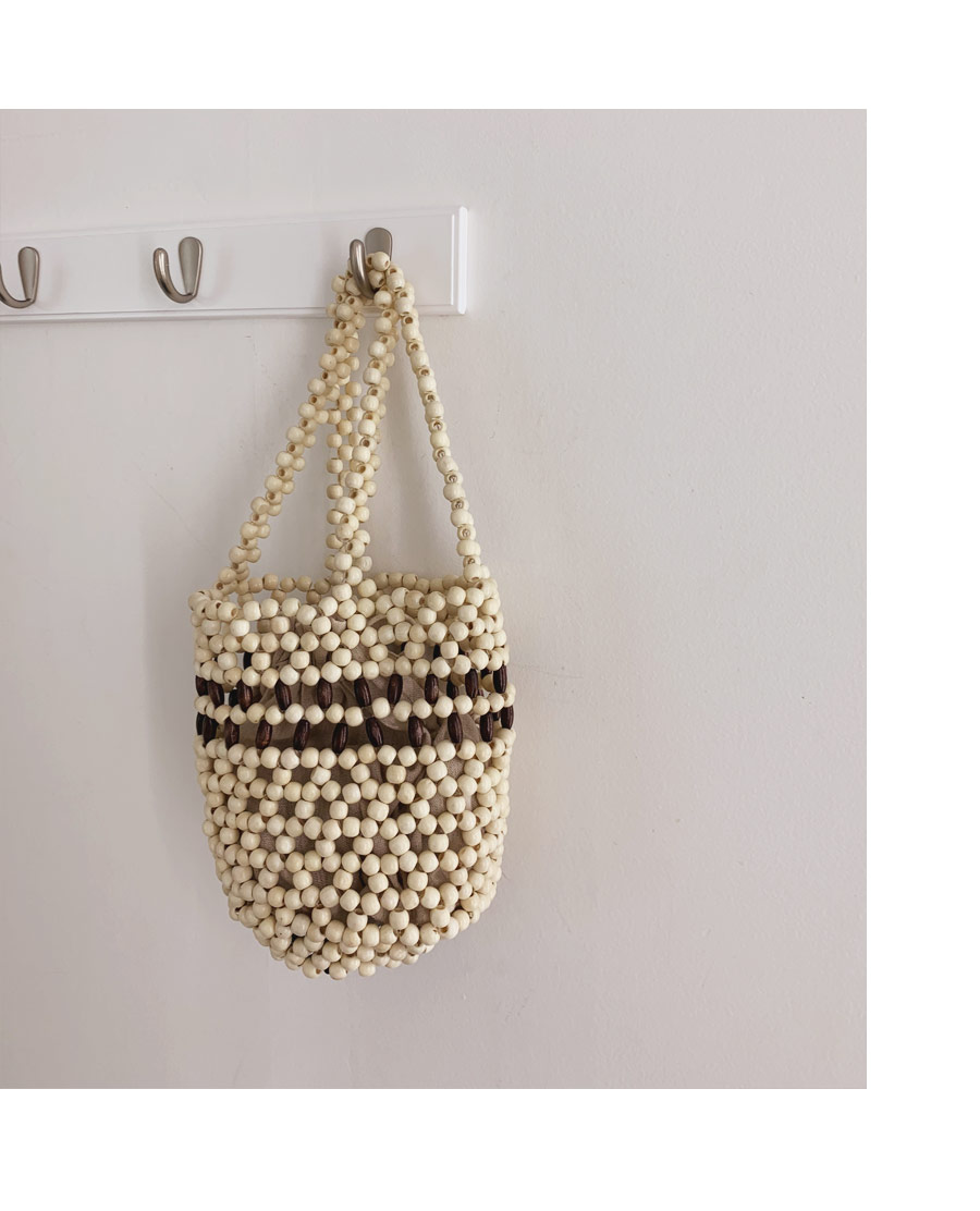 巾着付ウッドビーズ配色バッグ・全1色 | DHOLIC PLUS | 詳細画像5