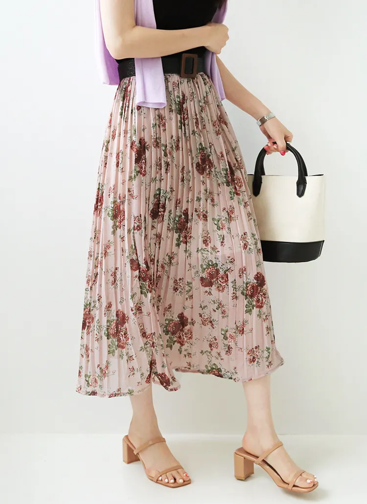 花柄プリーツスカート・全4色 | DHOLIC PLUS | 詳細画像1