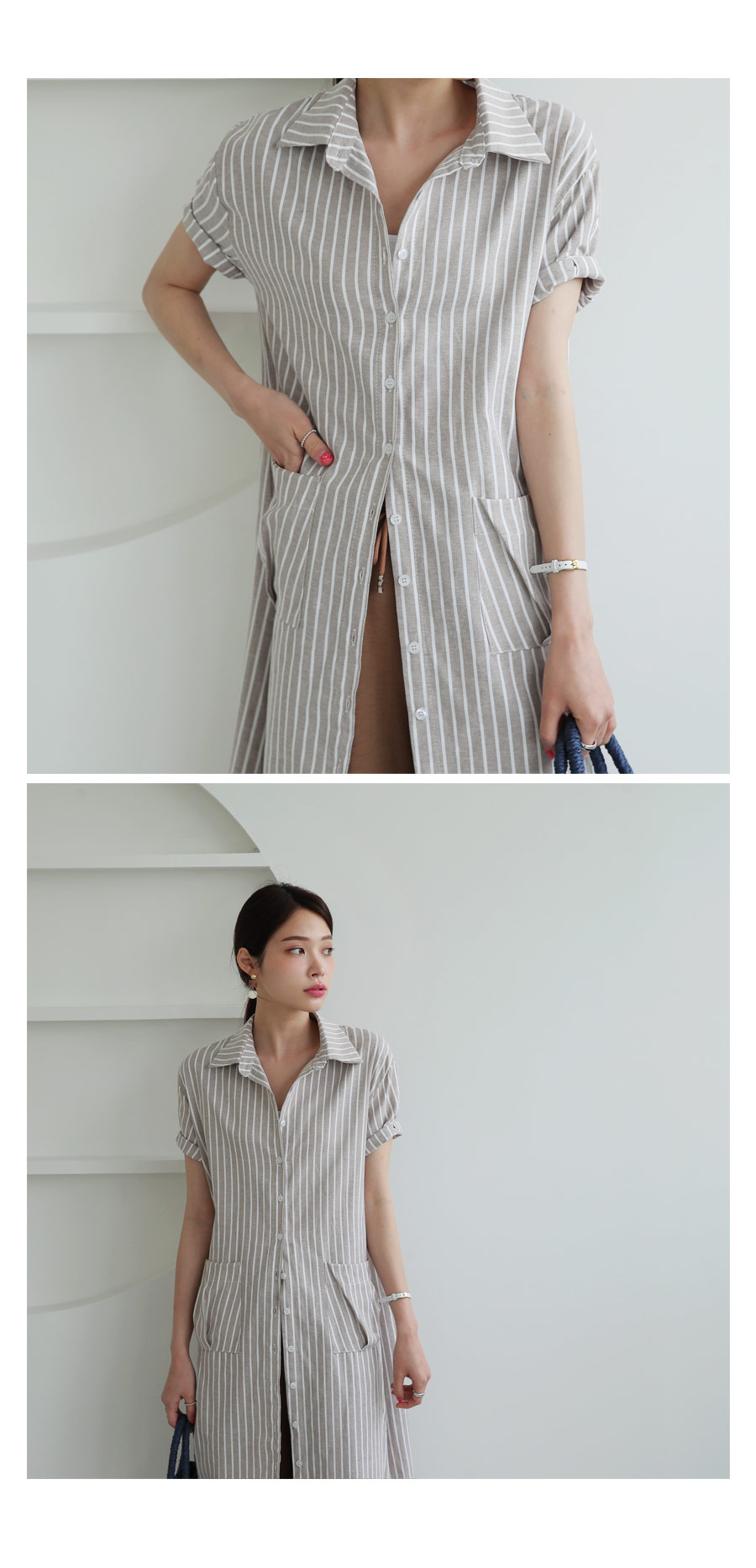 ストラップ付カラーストライプワンピース・全3色 | DHOLIC PLUS | 詳細画像4