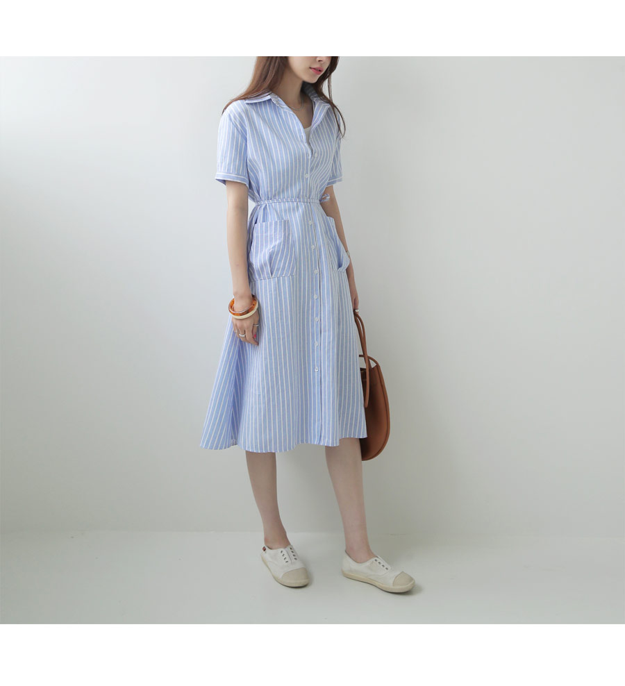 ストラップ付カラーストライプワンピース・全3色 | DHOLIC PLUS | 詳細画像9