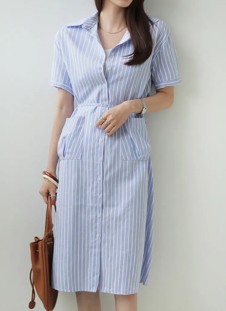 ストラップ付カラーストライプワンピース・全3色 | DHOLIC PLUS | 詳細画像1