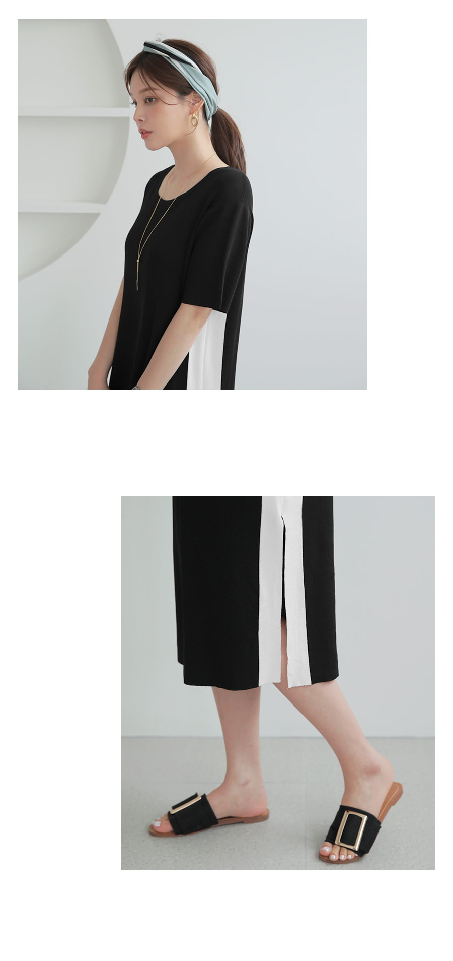 配色ラインニットワンピース・全2色 | DHOLIC PLUS | 詳細画像14