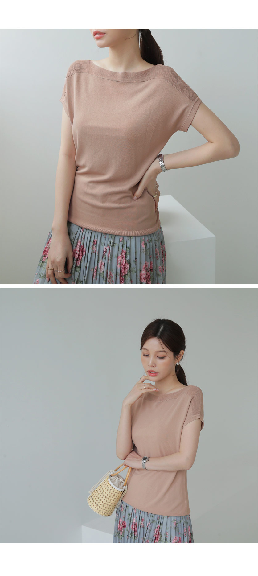 ボートネックショートスリーブニット・全4色 | DHOLIC PLUS | 詳細画像12