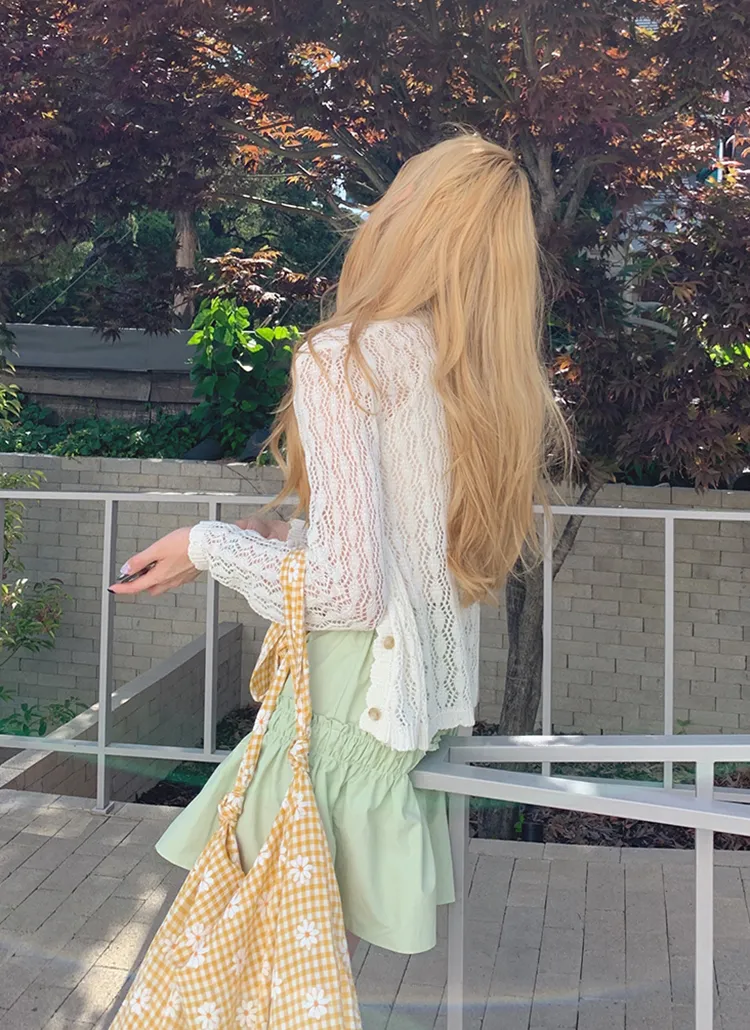 パターンシースルーニットカーディガン | ouruniform | 詳細画像1