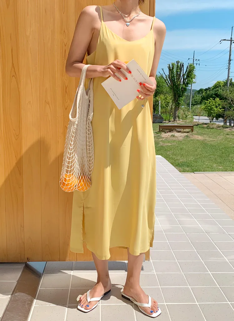 スリットヘムキャミソールワンピース | ontheriver | 詳細画像1