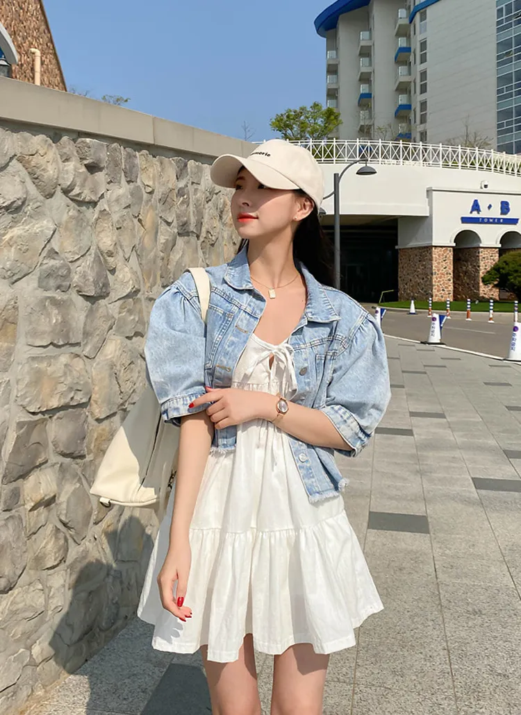 クロップドデニムジャケット | lavu | 詳細画像1