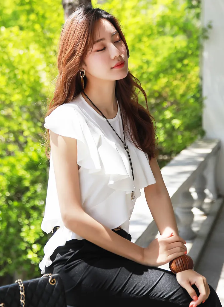 ラッフルラインスリーブレス | styleonme | 詳細画像1