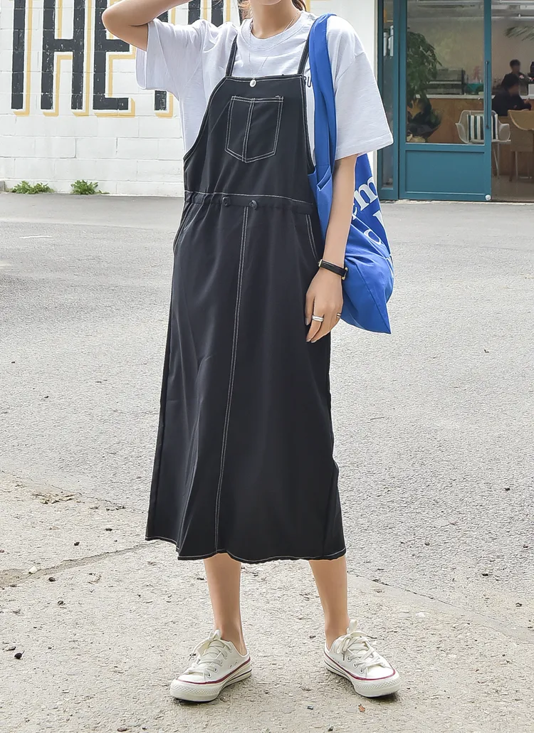 ステッチラインサロペットスカート | everynana | 詳細画像1