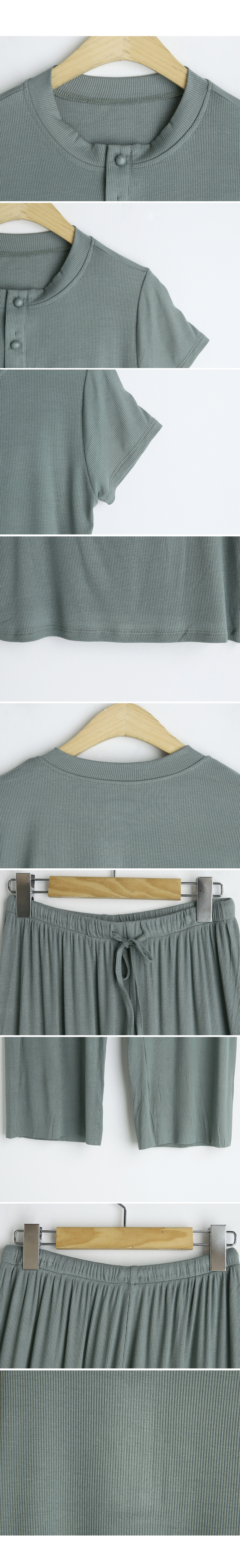 ボタンリブTシャツ&パンツSET・全3色 | DHOLIC | 詳細画像8