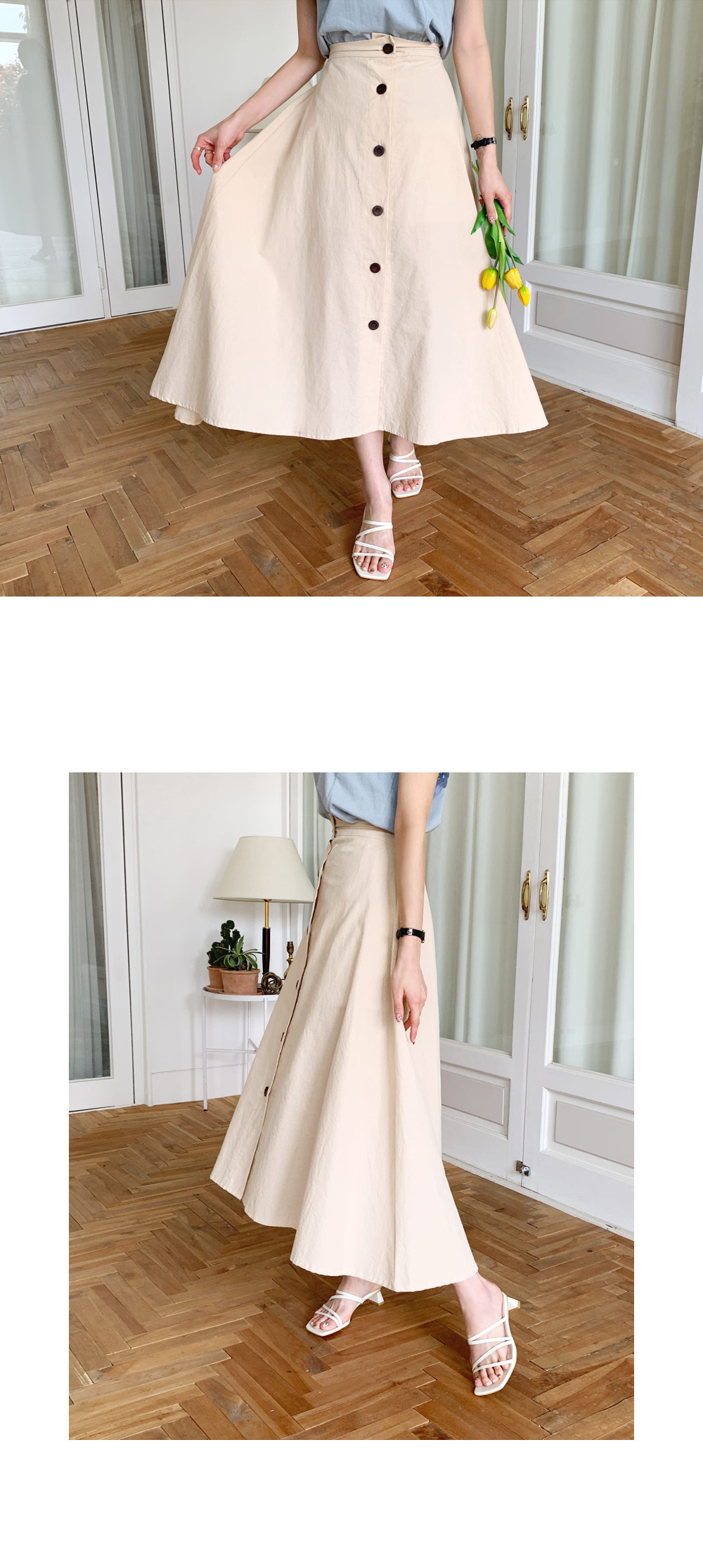 ボタンAラインスカート・全3色 | DHOLIC | 詳細画像2