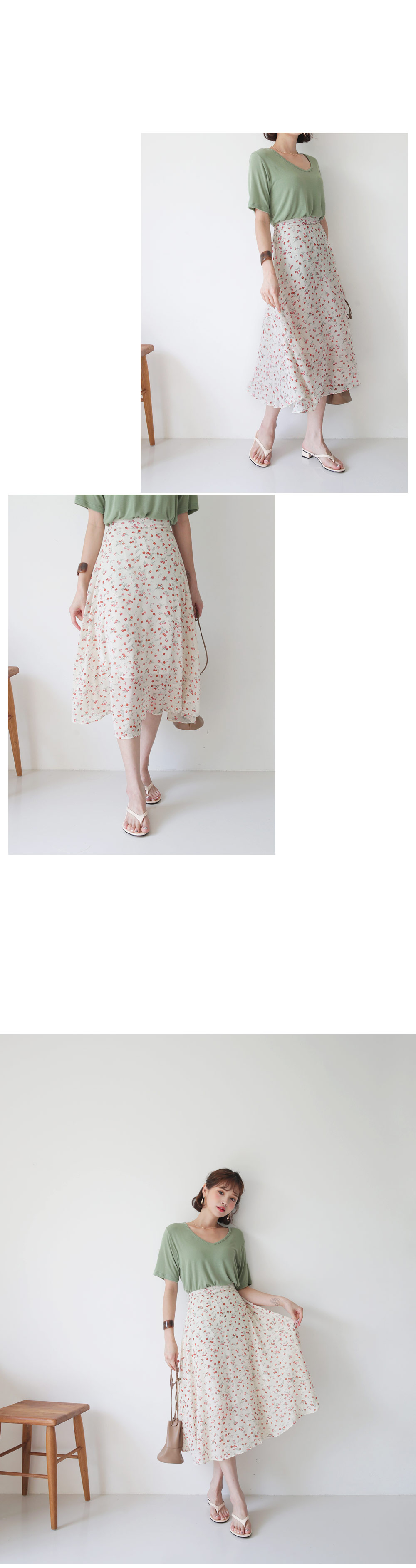 3TYPEフレア花柄スカート・全3色 | DHOLIC | 詳細画像9