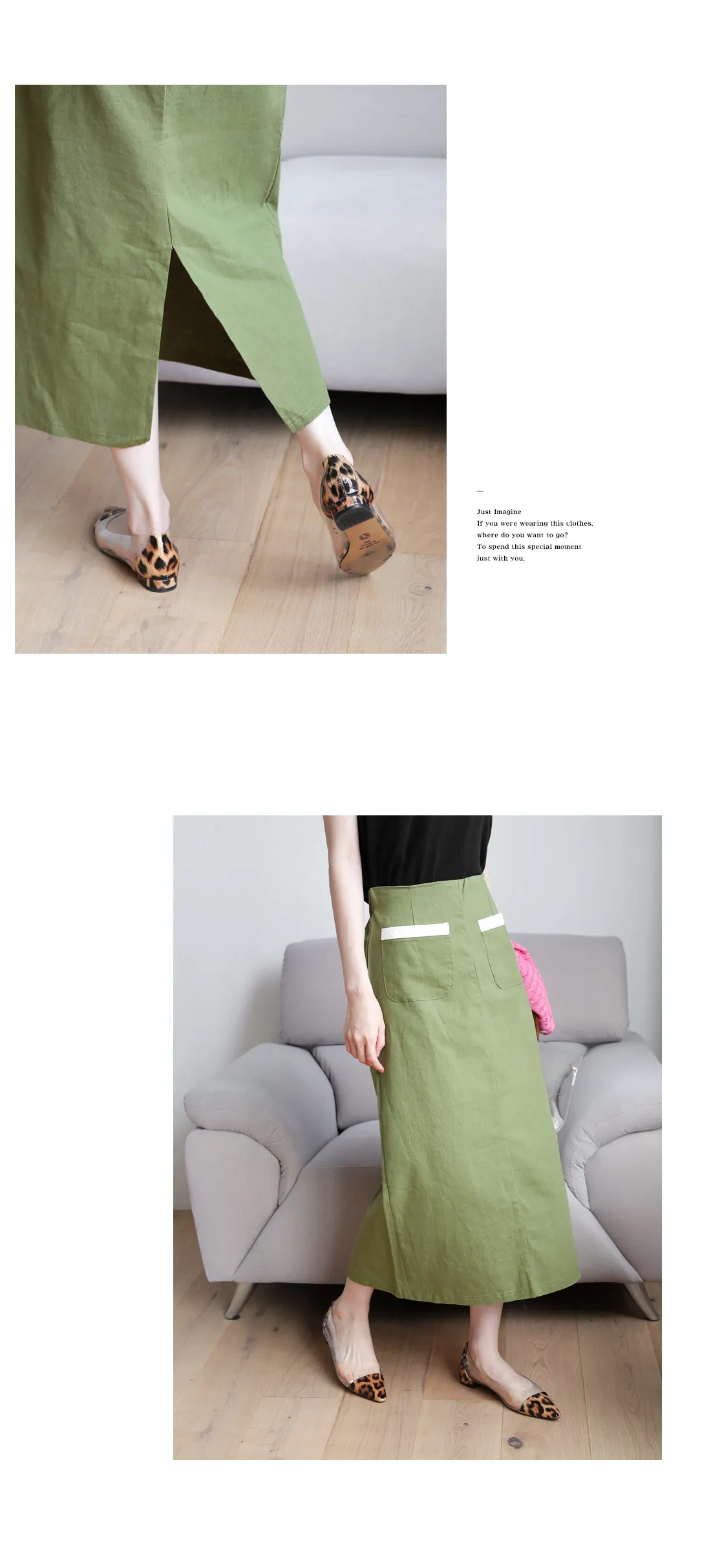 リネン混配色ポケットスカート・全4色 | DHOLIC PLUS | 詳細画像8