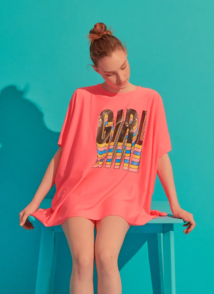 GIRLオーバーラッシュガードTシャツ(ピンク) | vikinivender | 詳細画像1