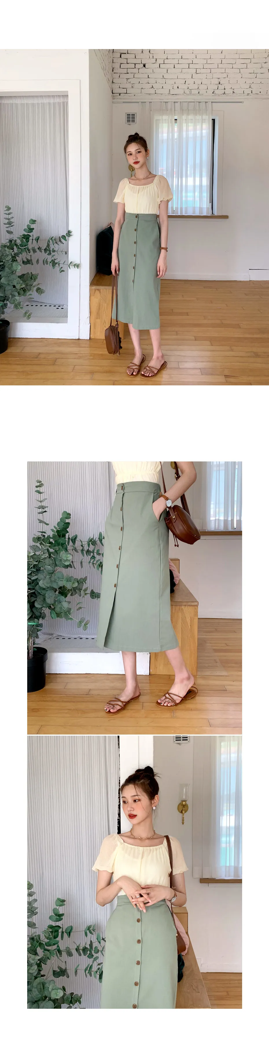 ボタンHラインスカート・全4色 | DHOLIC | 詳細画像11