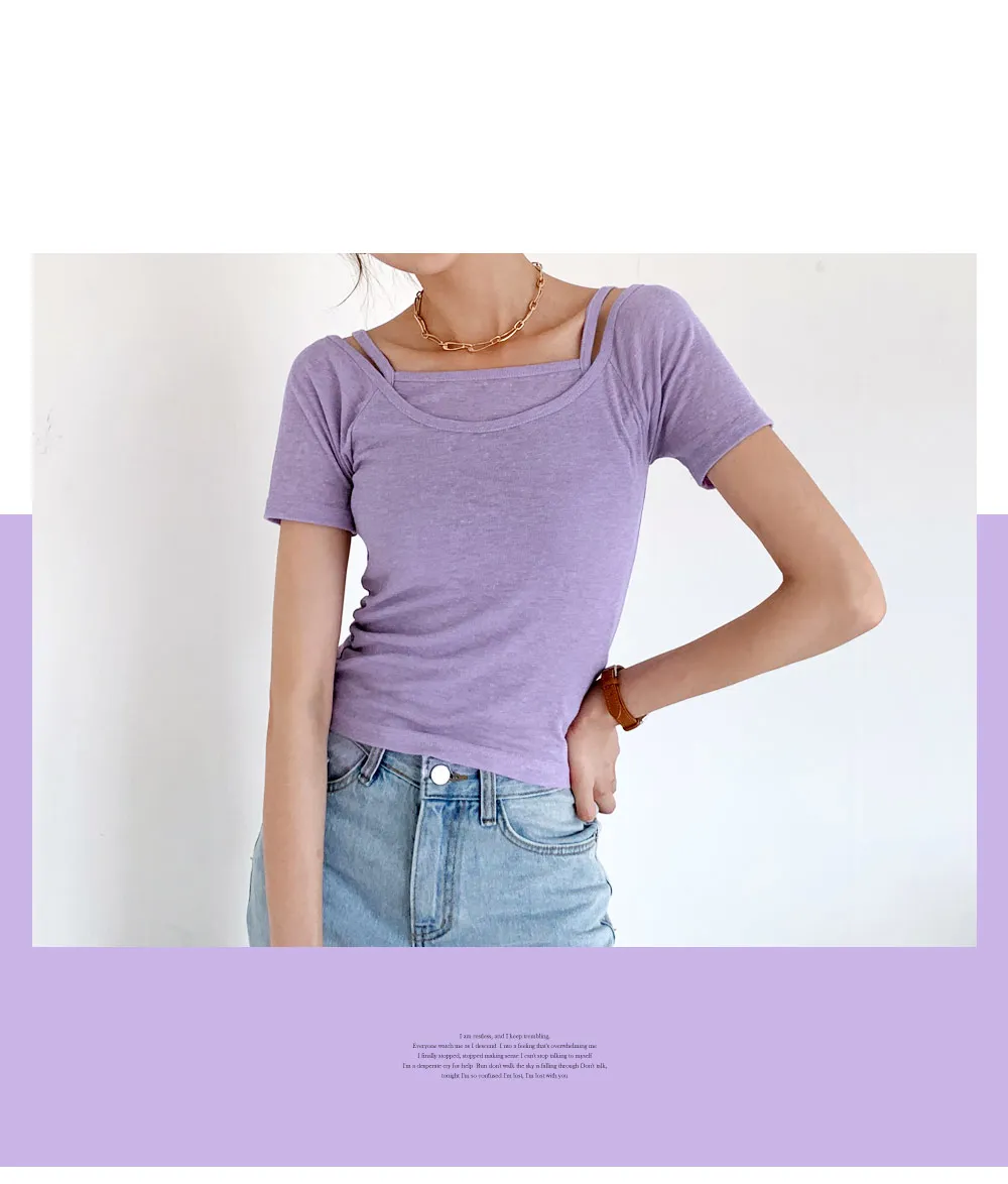 スリーブレス&TシャツSET・全4色 | DHOLIC | 詳細画像5