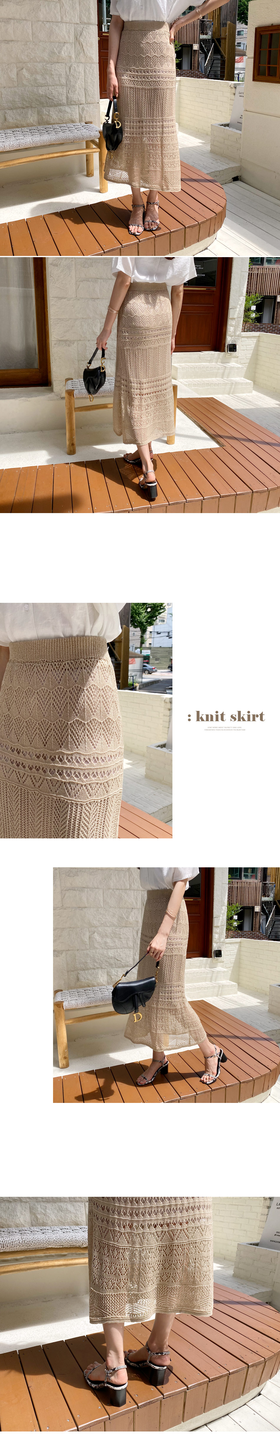 パンチングニットスカート・全2色 | DHOLIC | 詳細画像2