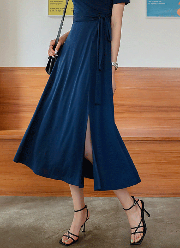 スリットリボンカシュクールワンピース P ワンピース ロングワンピース レディースファッション通販 Dholic ディーホリック