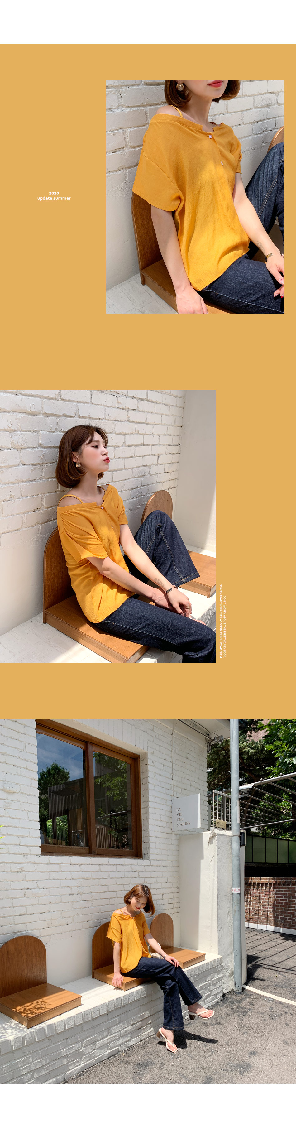 オフショルボタンブラウス・全4色 | DHOLIC | 詳細画像5