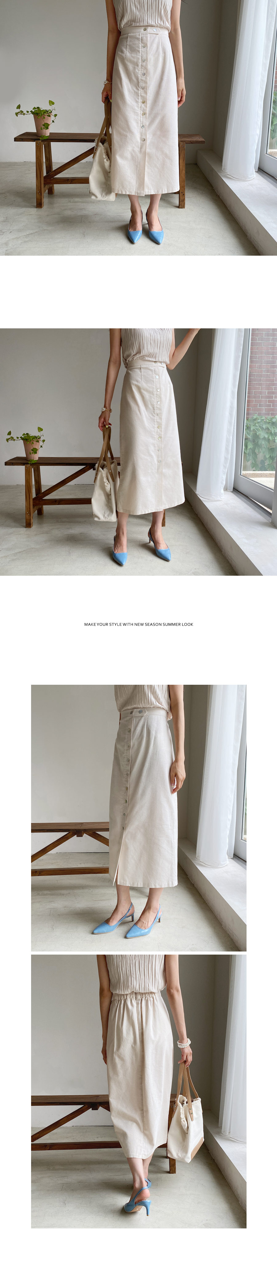 ボタンHラインスカート・全3色 | DHOLIC | 詳細画像2