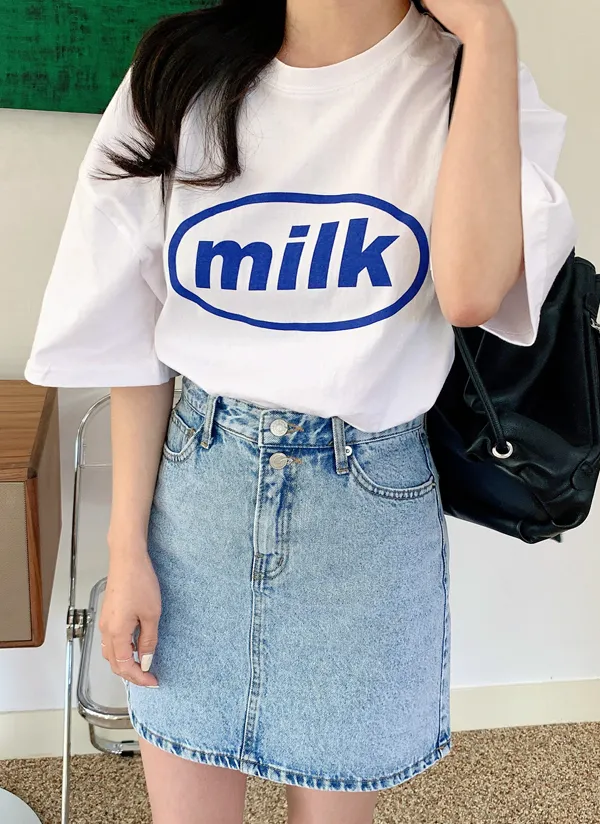 milkロゴ半袖Tシャツ | ririnco | 詳細画像1