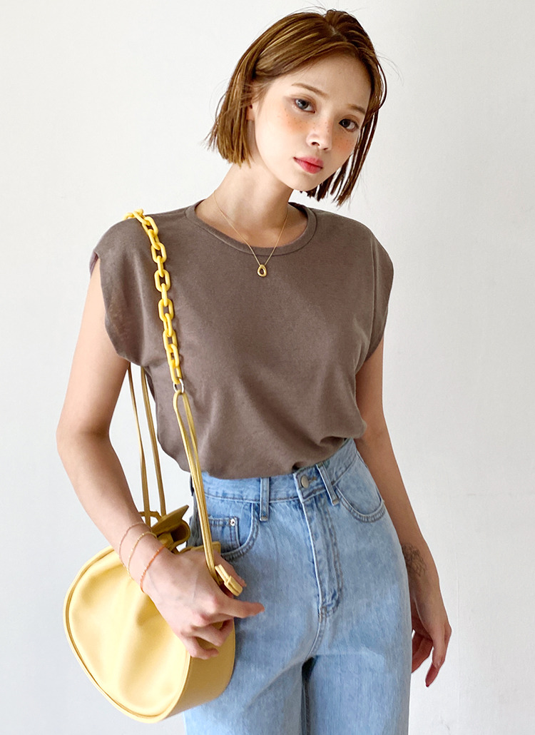 リネン混フレンチスリーブTシャツ・全4色のサムネイル