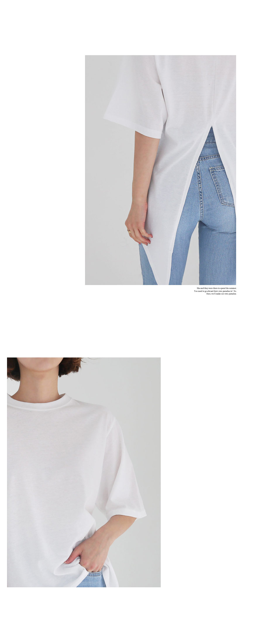 アンバランスバックスリットTシャツ・全4色 | DHOLIC | 詳細画像7