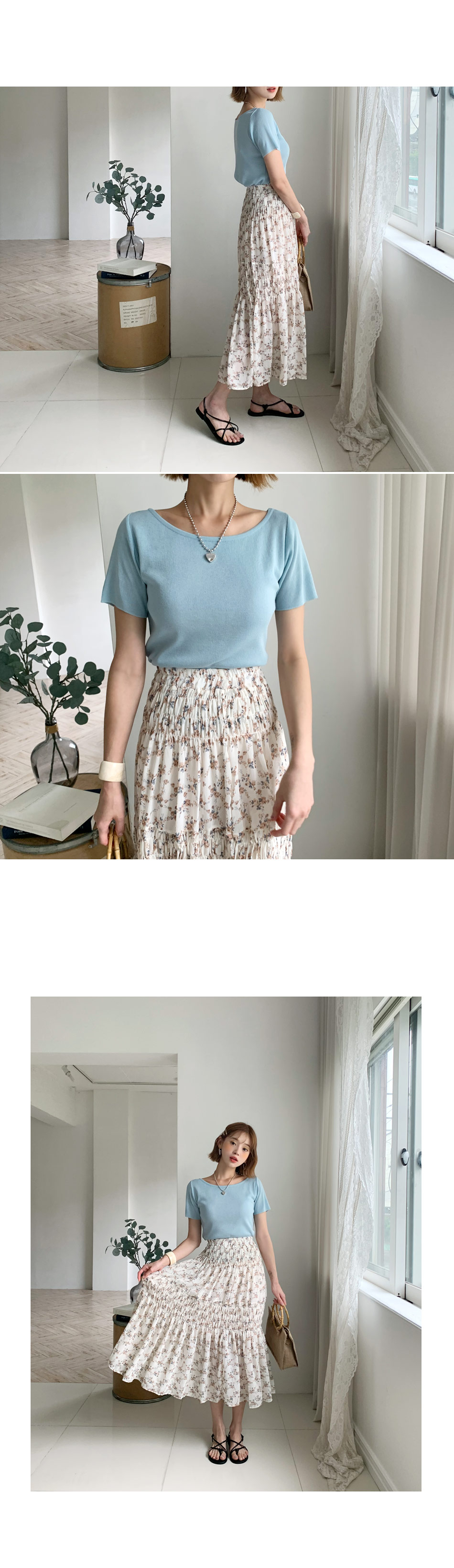 フローラルシャーリングスカート・全3色 | DHOLIC | 詳細画像4
