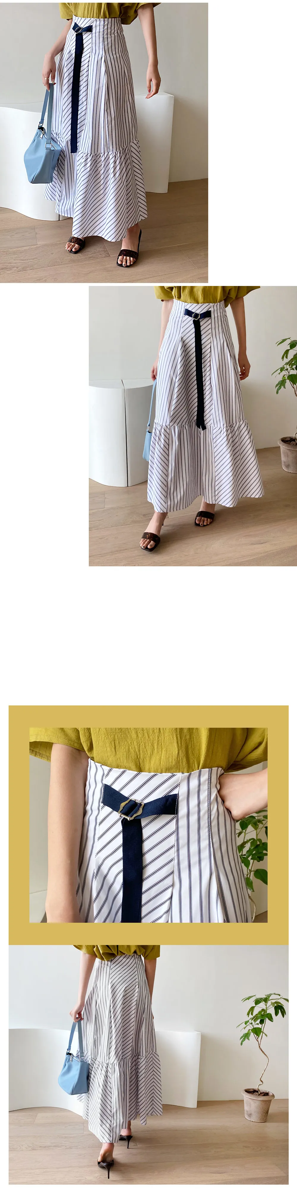 ベルトストライプスカート・全2色 | DHOLIC | 詳細画像2