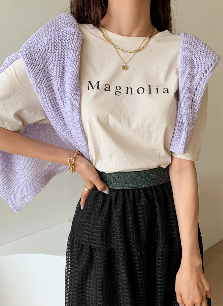 MagnoliaハーフスリーブTシャツ・全4色 | DHOLIC | 詳細画像1