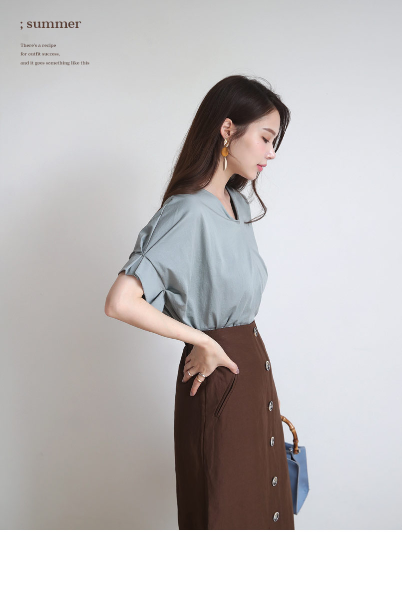 リネン混ボタンスカート・全2色 | DHOLIC PLUS | 詳細画像6