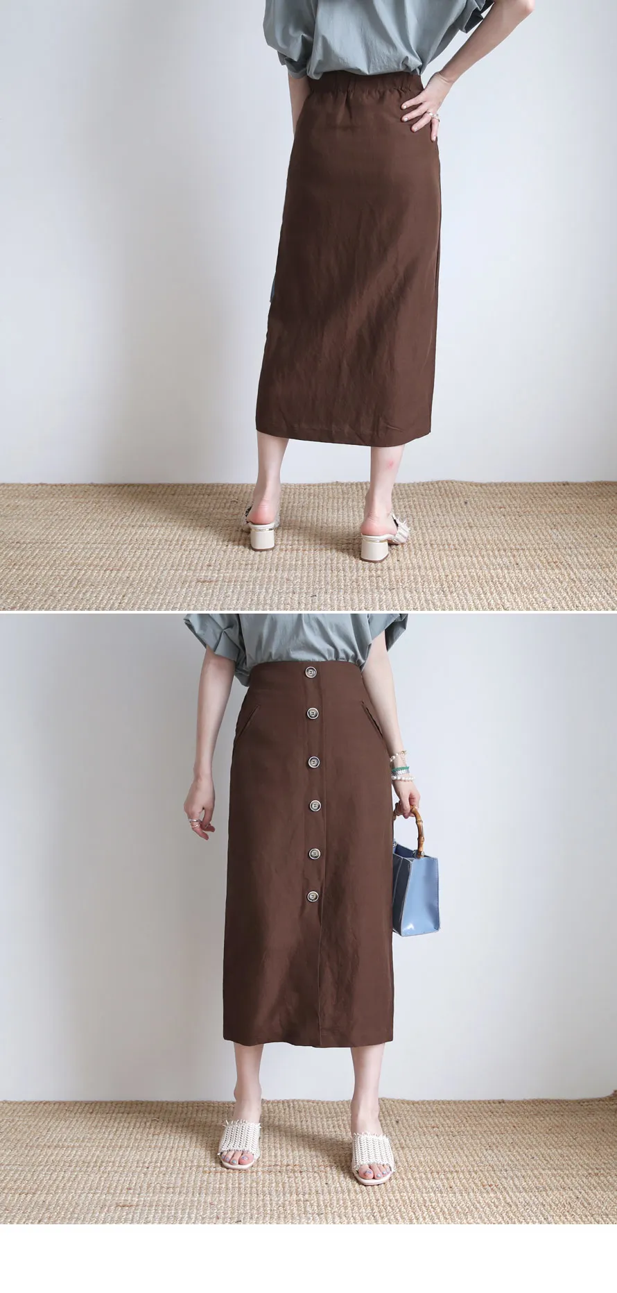 リネン混ボタンスカート・全2色 | DHOLIC PLUS | 詳細画像7
