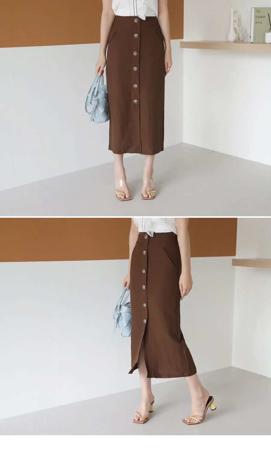 リネン混ボタンスカート・全2色 | DHOLIC PLUS | 詳細画像9