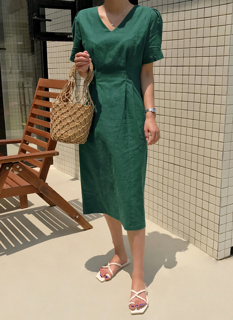 Vネックウエストタックワンピース P ワンピース ロングワンピース レディースファッション通販 Dholic ディーホリック