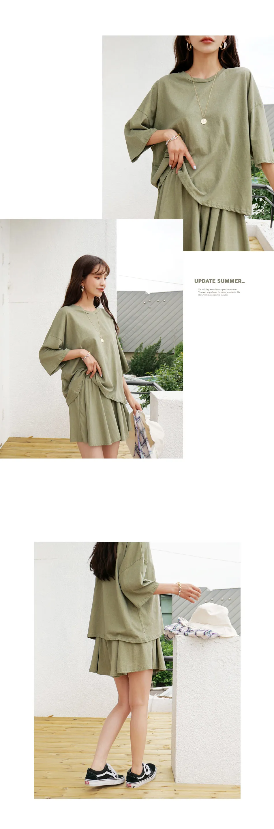 ピグメントTシャツ&ショートパンツSET・全4色 | DHOLIC | 詳細画像3