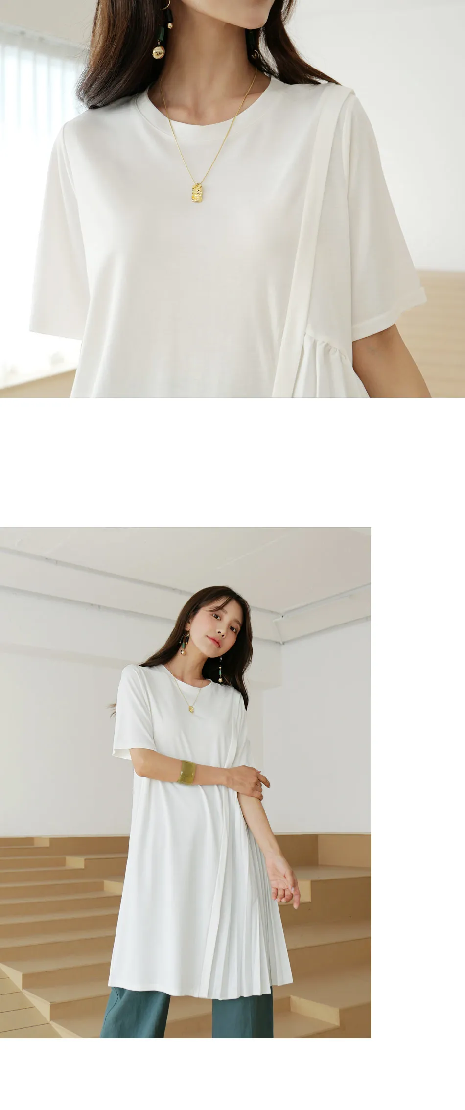 プリーツアシメTシャツ・全2色 | DHOLIC | 詳細画像6