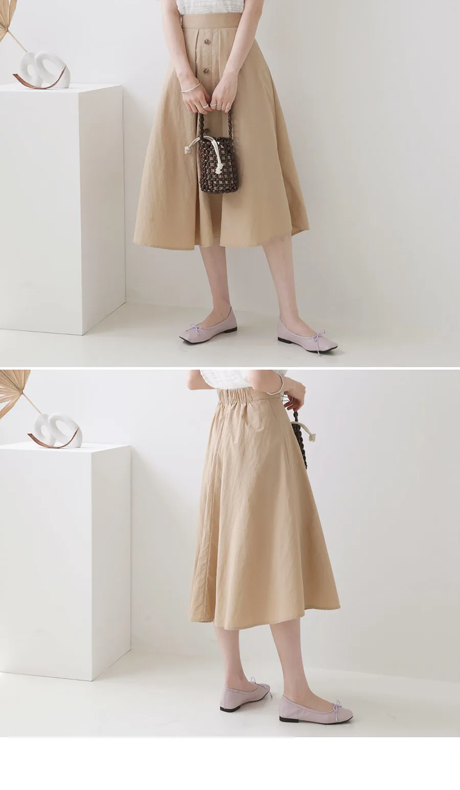 Aラインボタンスカート・全3色 | DHOLIC PLUS | 詳細画像2