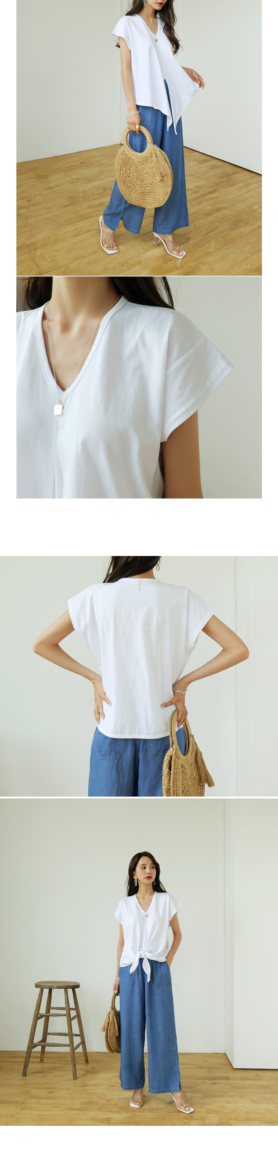 VネックタイヘムTシャツ・全5色 | DHOLIC | 詳細画像6