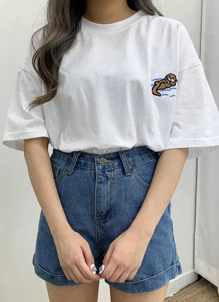 sea otter半袖Tシャツ | bullang girls | 詳細画像1