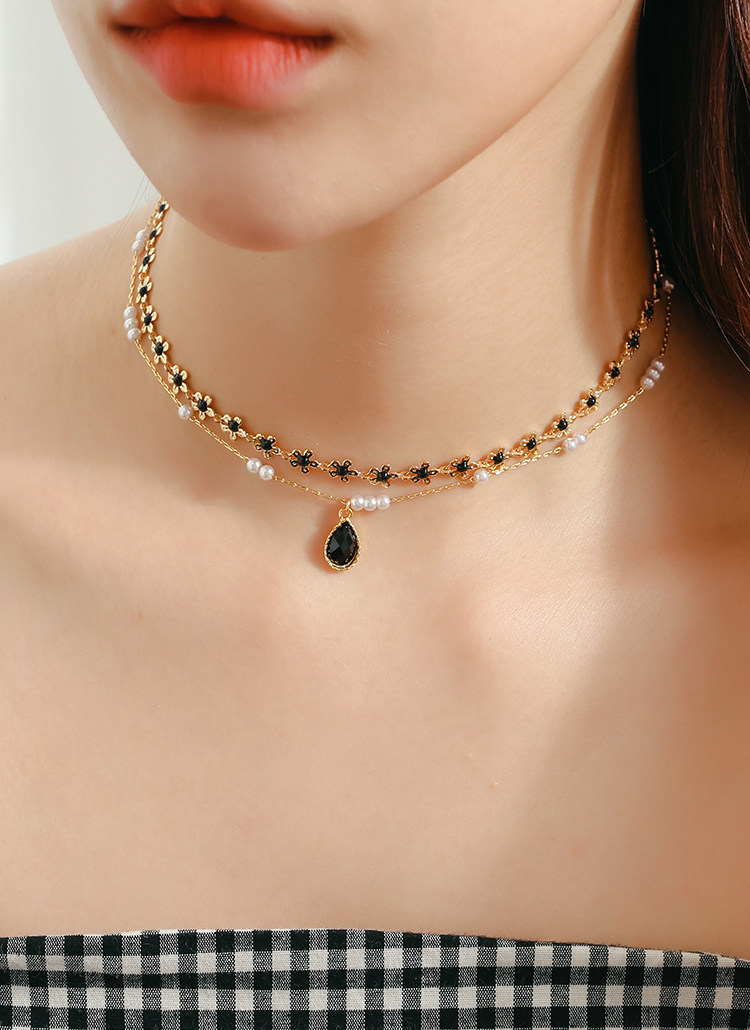 フラワーモチーフチョーカーネックレス2set レディースファッション通販 Dholic 公式