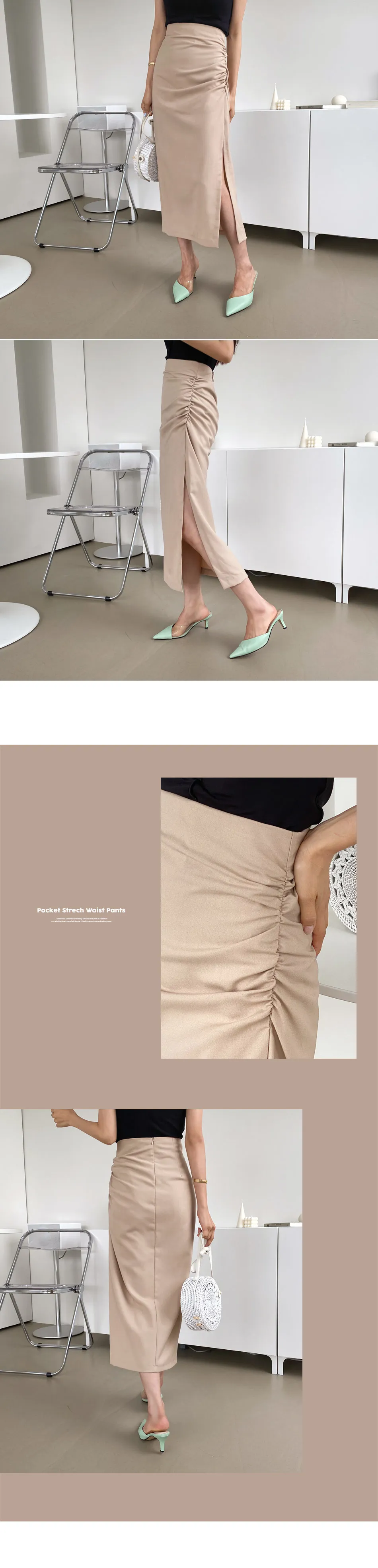 サイドギャザースカート・全2色 | DHOLIC | 詳細画像2
