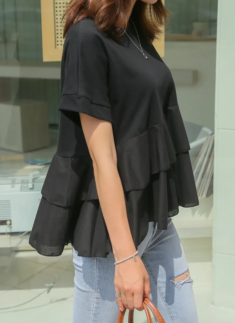 フリルティアードTシャツ | レディースファッション通販 - DHOLIC 